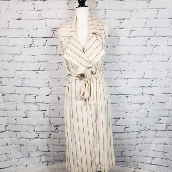 Anthropologie Jackets & Blazers - Anthropologie Striped Sleeveless Duster Vest